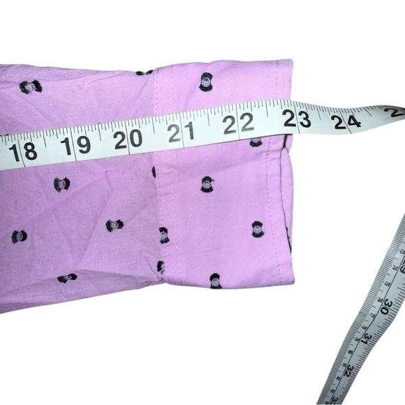 TALBOTS CLIP DOT COLLARED POPOVER - VIBRANT FLORAL 1X Purple/Navy Dots - Picture 7 of 13